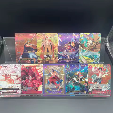 OPCG vol.2 DIY Self-made Game Card Roger Luffy Shanks Ace Buggy Gold Printing Process Matte Paper Te