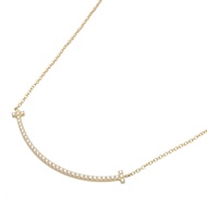 【二手】蒂芙尼 T 字微笑Smile鑽項鍊，頸圍 40.5 厘米，18K（黃金），鑽石 T 字Smile小鑽項鍊