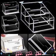 CUCKO 1Pcs Business Card Box, 1/2/3 Grids Acrylic Plastic Bussiness Card Holder,  Transparent School