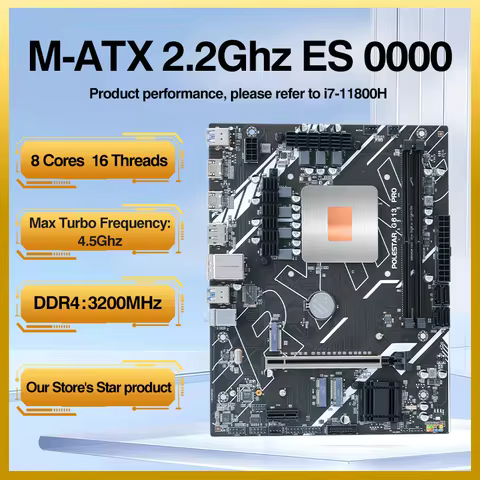 G613 DIY Gamer Motherboard with 11th Core CPU 0000 ES 2.2GHz 8C16T (Refer to i7 11800 ) DDR4 1151 Ma