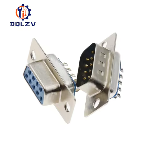 5/10PCS DB9 Adapter Connector Core RS232 Serial COM Plug Connectors Hole/Pin Female Male Port Socket