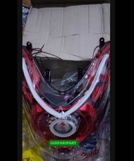 Reflektor Plus Mika Kaca Lampu Depan Mio Soul Karbu Lama Custom Proji Besar 3.5 inchi Set Alis Super