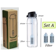 Tupperware Pure & Go Water Filter Bottle (1) 750ml H2go with/without Free Straw & filter