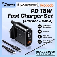 MCDODO LCH-7231 PD 18W Fast Charger Set Adaptor + Cable GaN Black Technology Dual Port  Fast Charger