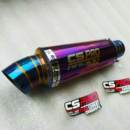 PROMO NEW Knalpot racing ORIGINAL CS PRO biru Slincer only inlet 51mm universal pnp leheran D50mm co