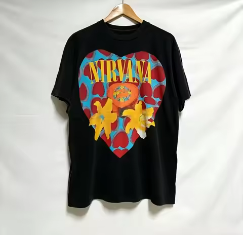 2026 Summer Women Men Vintage Nirvana Heart Shape Box T-Shirt Unisex Cotton and Breathable Short Sle