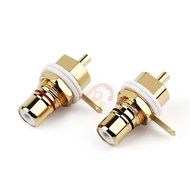 RCA Connector Female Socket Chassis CMC Connectors 28.6mm Audio Jack Bulkhead Red Black Cycle Nut So