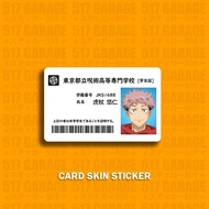 JUJUTSU KAISEN STUDENT ID STICKER - Sticker Card, ATM skin | Decorative ATM Card Sticker, Apartment 