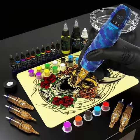 YILONG Complete Tattoo Kit New 1600MAH Tattoo Pen Kit For Permanent Makeup Tattoo Machine Kit Tattoo