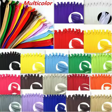 50pieces 3# 28cm/30cm/40cm/50cm/60cm nylon invisible soft tulle coil Chiffon zipper sewing Silk Zipp