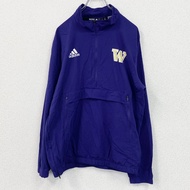 古著adidas半拉鍊尼龍外套，紫色，小號