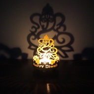 Diwali Home Decoration Projection Candlestick Iron Candlestick Lamp Diwali like God Buddha Statue Festive Decoration