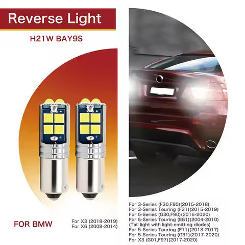 Reverse Light 64136 Canbus Backup Lamp H21W BAY9S For BMW X6 E71 E72 2008-2014 For F30 F80 F31 G30 F