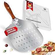 Pizza Peel - Pizza Server - Perforated Aluminium Scoop - Rotatable Removable Scoop - Ergonomic Robus