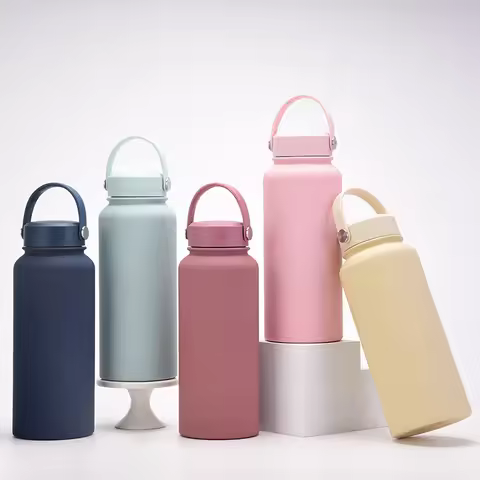 skin feel 1L 34oz 1000ml double wall insulated stainless steel thermal flask thermos vacuum water bo