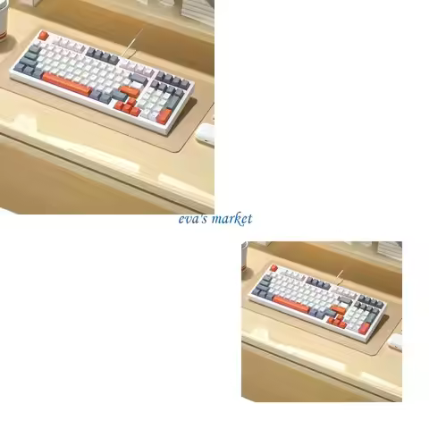448F Mechanical Keyboard 98Keys, Backlits Wire Keyboard, for Gamers Shaft Components