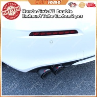 Honda Civic FE 2022+ Single Exhaust Tube Carbon / Double Exhaust Tube Carbon