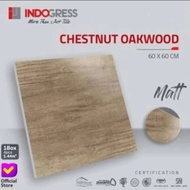 granit/keramik lantai 60x60 chestnut Oakwood indogress motif kayu matt