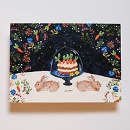 明信片 兔子的生日蛋糕 生日快樂