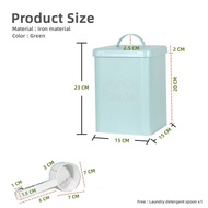 【PLAYFUL】Detergent storage box with lid and scoop Multipurpose Washing Powder Container Household De