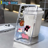 Jingsanc Compatible For Samsung Galaxy S25 Ultra Phone Case Transparent Soft TPU Casing Cute Anti-Dr