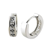 Simple Swiss Diamond Square Simple New Style Silver Earrings Extremely Flashing Diamond Men's Earrin
