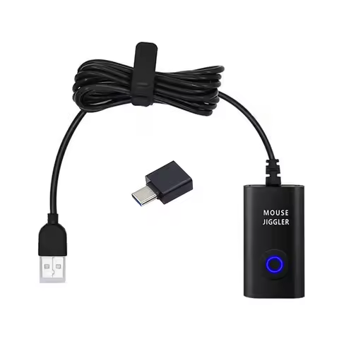 2 in 1 Undetectable Mouse Mover USB Type-C Mouse Jiggler Drive Free Automatic Computer Mouse Mover J