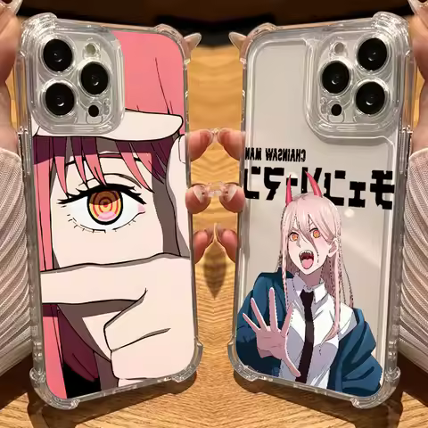 Chainsaw Man Power Anime Makima Phone Case Clear For iPhone 17 16 14 15 11 12 13 Pro Max 16E 16 Plus