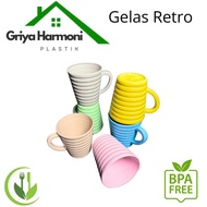 (3 DOZEN SAVING PACKAGE) RETRO GLASS - PLASTIC DRINKING WATER CUP - UNBREAKABLE WATER MUG