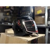 HNJ 006 HALF-FACE HELMET, DUAL VISOR, CLEAR LENSE