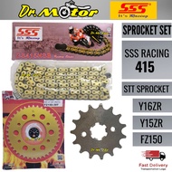 Y15ZR Y15 FZ150 FZ 150 Y16ZR Y16 415 SSS HEAVY DUTY CHAIN RANTAI GOLD EMAS STT SPROCKET SPOCKET SPOK