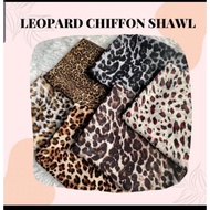 Shawl Ironless Printed Wideshawl Corak Leopard Harimau chiffon Voile🐯