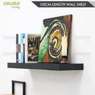 OKURA 1 Piece Sky Floating Wall Shelve Home Living 110cm (5cm Thickness) Wall Shelf Rak Hiasan Dindi