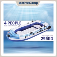 Intime Kayaking - 4 Person PVC Rubber Dinghy Inflatable Boat Thickened Portable Kayak Fishing Boat C
