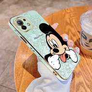 For Xiaomi Mi 11 Lite NE 5G 11T Pro Cartoon Mickey Phone Casing Luxury Plating TPU Soft Cover Shockproof Case