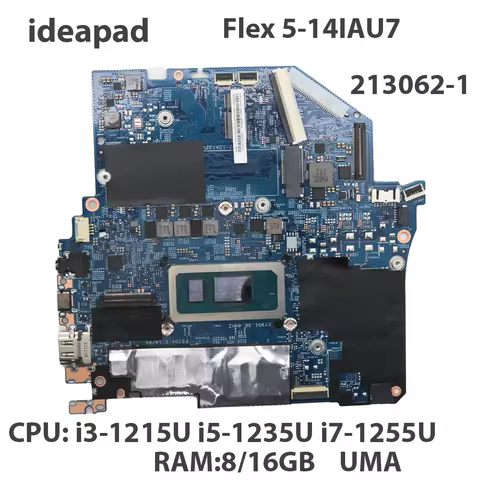 Laptop Motherboard For Lenovo ideapad Flex 5-14IAU7 213062-1 With CPU i3-1215U i5-1235U i7-1255U RAM