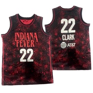 MERAH INDIANA BASKETBALL JERSEY 22 CAITLIN CLARK BLACK RED PATTERN