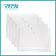 — ☃ ▥ Veco Plastic Envelope Expanding (with snap button) 5pcs