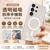 A07 A15 A16 A17 A26 A36 A56 A57 S26 Transparent Magnetic Phone Case Magnetic Case All-Inclusive Lens