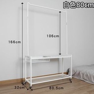 80cm闊 高品質 落地 可移動 衣帽架 掛衣架 晾衣架 衣架 鞋架 鞋櫃 帽架 衫架 大褸架 臥室 玄關 客廳收納架 置物架 儲物架 收納櫃 儲物櫃 置物櫃 （白色）