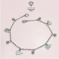 SILVER ANTI-RUST TITANIUM ANKLE BRACELET - WOMEN'S ANTI-RUST TITANIUM ANKLE BRACELET