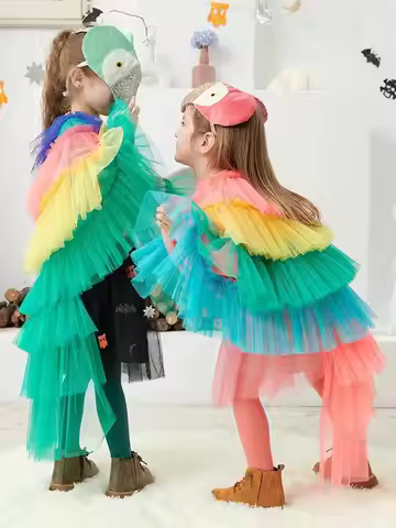 Halloween Children's Costume Cosplay Animal Parrot Performance Costume Kid Cloak Kindergarten Prom A