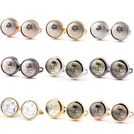 round Metal Cufflinks Laser Carved Cufflinks Cufflink Men's Shirt Cufflinks for Men and Women