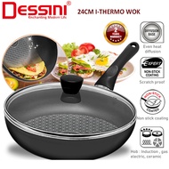🍳 DESSINI 24cm Non-Stick Heat Indicator Frying Pan Periuk Cookware Wok Goreng Masak