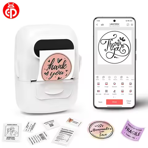 Marklife P50 Portable Label Printer Wireless Pocket Sticker Label Maker Mobile Printer For Office Ho