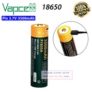 01 pin 18650 VAPCELL P1835A 3500MAh hàng cao cấp Pin sạc Li-ion 18650 dòng xả 10A có cổng sạc USB