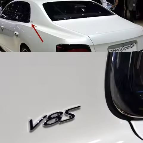 2x For V8S Badge Logo Emblem Sport Car Gloss Black
