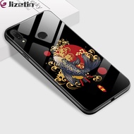 Jizetin เคสใส่โทรศัพท์กระจกสำหรับ Huawei Y8P Y9 Y9 2018 Y9 2019ชั้นหนึ่ง2019 Y9s หรูหราสไตล์จีนดีไซน์ปลาคาร์พKOI เคสกันกระแทกมันวาวเคสโทรศัพท์หลังกระจก