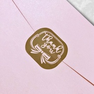 Thank you蝴蝶結 透明燙金貼紙 100小張一組