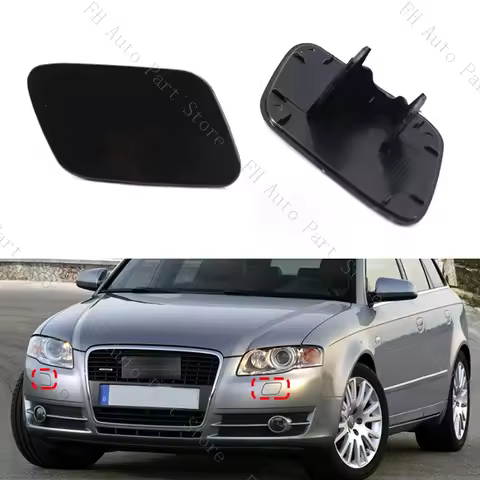 1Pair Front Bumper Head Light Lamp Washer Nozzle Cover Lid Water Spray Jet Cap For Audi A4 B7 2005-2